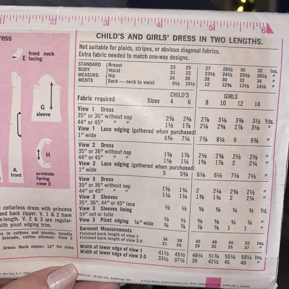1968 Vintage Simplicity Sewing Pattern Girls Collarless Dress 7568 SZ 8 Cut